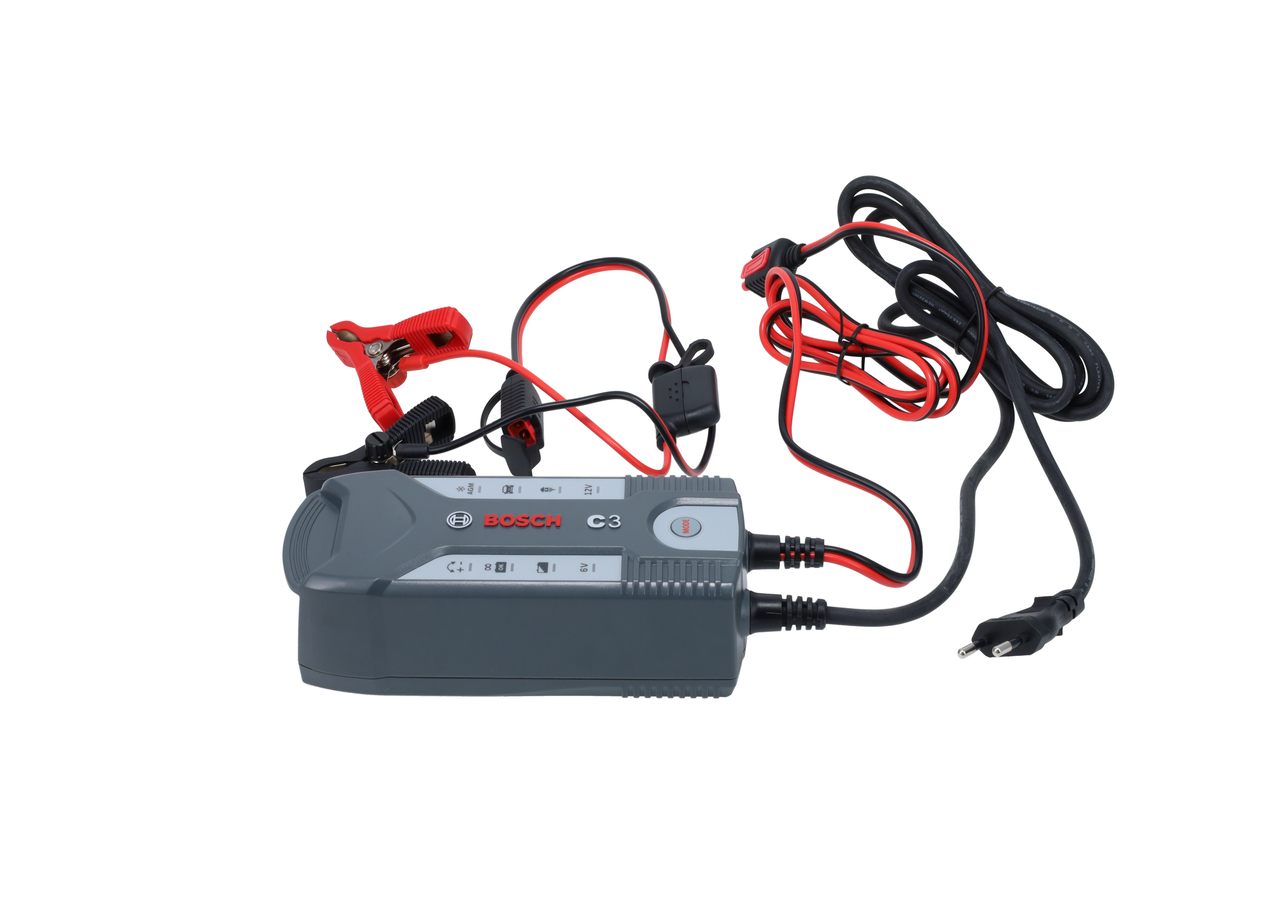 GENUINE BOSCH 3.8A C3 Car Bike Battery Charger - 6v 12v - AGM GEL