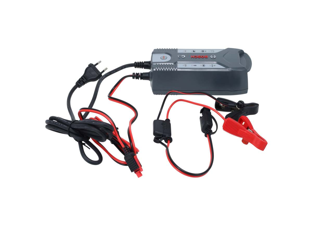 GENUINE BOSCH 3.8A C3 Car Bike Battery Charger - 6v 12v - AGM GEL